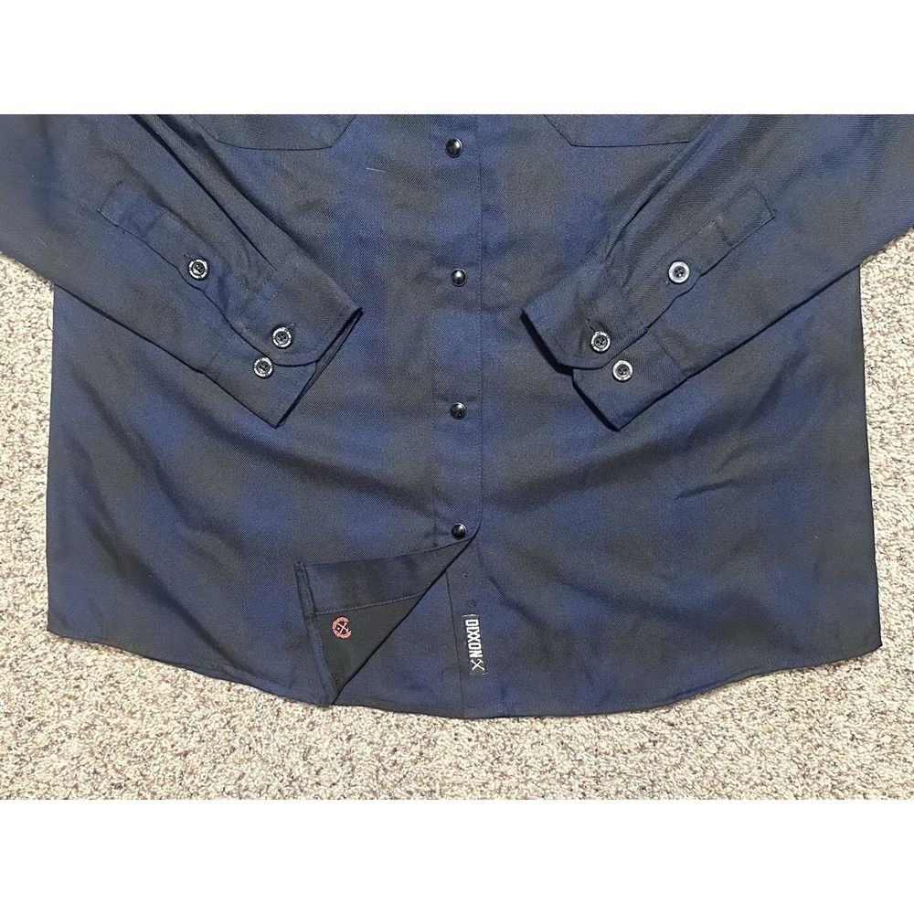 Dixxon "Midnight" 10th Anniversary Pearlsnap Flannel, Black, Blue, Large - Picture 5 of 10